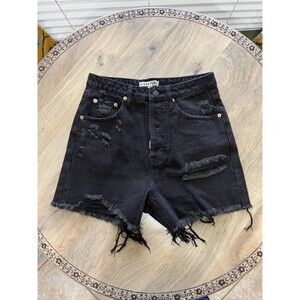 NWT Black Signiture ripped denim short